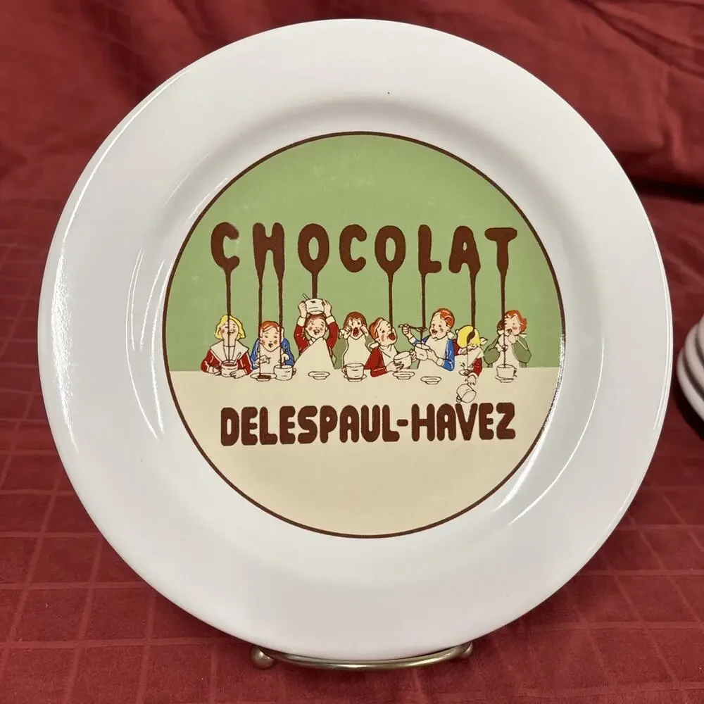 POTTERY BARN Chocolat Delespaul-Havez Ceramic Chocolate Dessert Plates Set of 6
